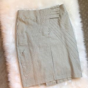Anthropologie Cream and black stripe skirt